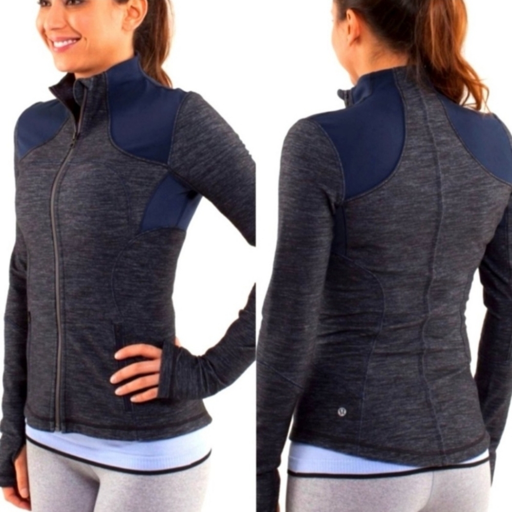 Lululemon Forme Jacket Slub Denim Womens Size 10